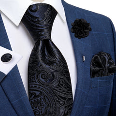 2023 New Classic Yellow Striped Plaid Silk Ties For Men Handkerchief Cufflinks Brooch Pin Wedding Accessories Men Gift Dropship - SHOWLU FASHION STORE