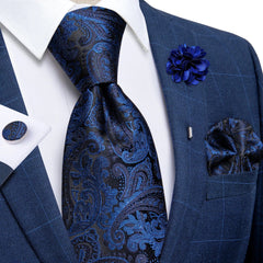 2023 New Classic Yellow Striped Plaid Silk Ties For Men Handkerchief Cufflinks Brooch Pin Wedding Accessories Men Gift Dropship - SHOWLU FASHION STORE