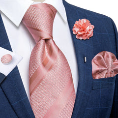 2023 New Classic Yellow Striped Plaid Silk Ties For Men Handkerchief Cufflinks Brooch Pin Wedding Accessories Men Gift Dropship - SHOWLU FASHION STORE