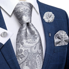 2023 New Classic Yellow Striped Plaid Silk Ties For Men Handkerchief Cufflinks Brooch Pin Wedding Accessories Men Gift Dropship - SHOWLU FASHION STORE