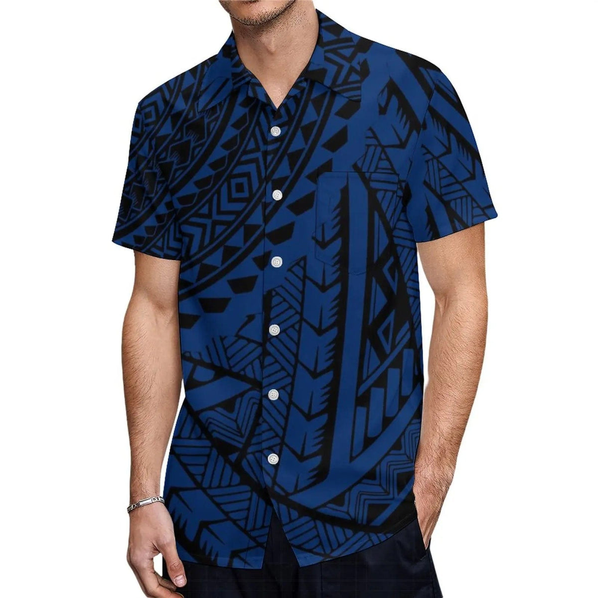 2023 New Custom Logo Big People Men Button Aloha Shirts And Women Mermaid Dress Hawaii Polynesian Personality Couple Suit - SHOWLU FASHION STORE