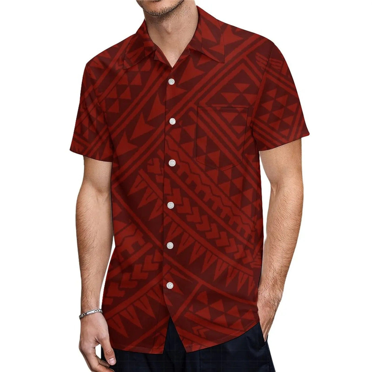 2023 New Custom Logo Big People Men Button Aloha Shirts And Women Mermaid Dress Hawaii Polynesian Personality Couple Suit - SHOWLU FASHION STORE