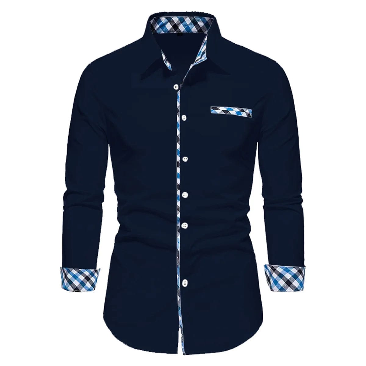 2023 New Men's Business Casual Solid Color Spliced Long Sleeve Polo Shirt Outdoor Play Comfortable Soft Fabric Men's Top S - 6XL - SHOWLU FASHION STORE