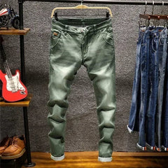 2023 Skinny Jeans Men Zipper Fly Slim Fit Denim Joggers Stretch Male Jean Pencil Pants Blue Men's Jeans Fashion Casual Hombre - SHOWLU FASHION STORE