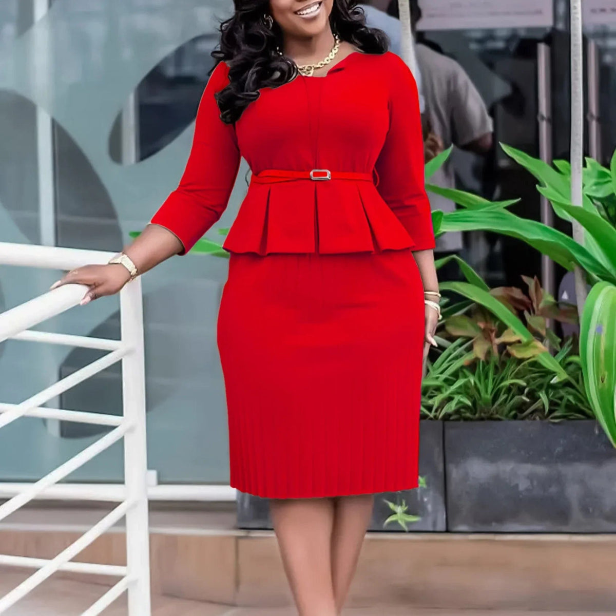 2024 African Dresses For Women Dashiki Office Lady African Clothes Fashion Elegant Bodycon Dresses Ladies Africa Clothing S - 3XL - SHOWLU FASHION STORE