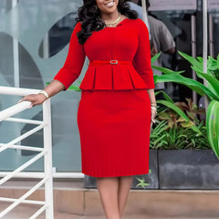 2024 African Dresses For Women Dashiki Office Lady African Clothes Fashion Elegant Bodycon Dresses Ladies Africa Clothing S - 3XL - SHOWLU FASHION STORE