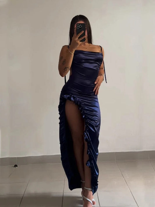 2024 Europe and the United States explosive new cross - border dress summer senior sense Y2K sexy halter Spice Girl dress - SHOWLU FASHION STORE