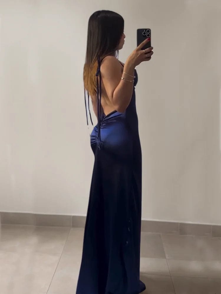2024 Europe and the United States explosive new cross - border dress summer senior sense Y2K sexy halter Spice Girl dress - SHOWLU FASHION STORE