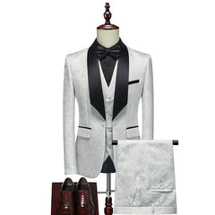 2024 Men's Evening Dress Bridegroom Suit (suit + Vest + Trousers) British Wedding Business Casual Fashion Three - piece Set M - 6XL - SHOWLU FASHION STORE