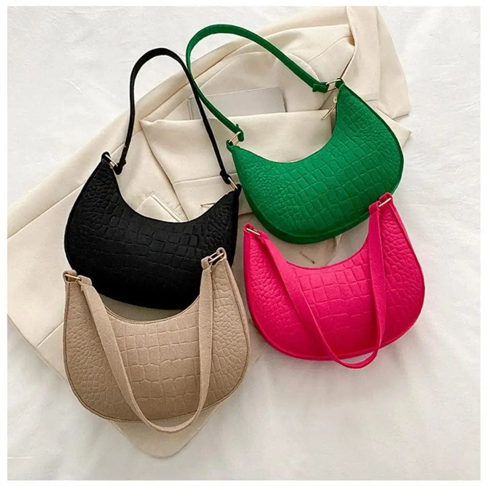 2024 New Alligator Pattern Shoulder Bags For Women Small Handle Underarm Bag Clutch Crescent Saddle Bag Handbag Dumplings Bag - SHOWLU FASHION STORE