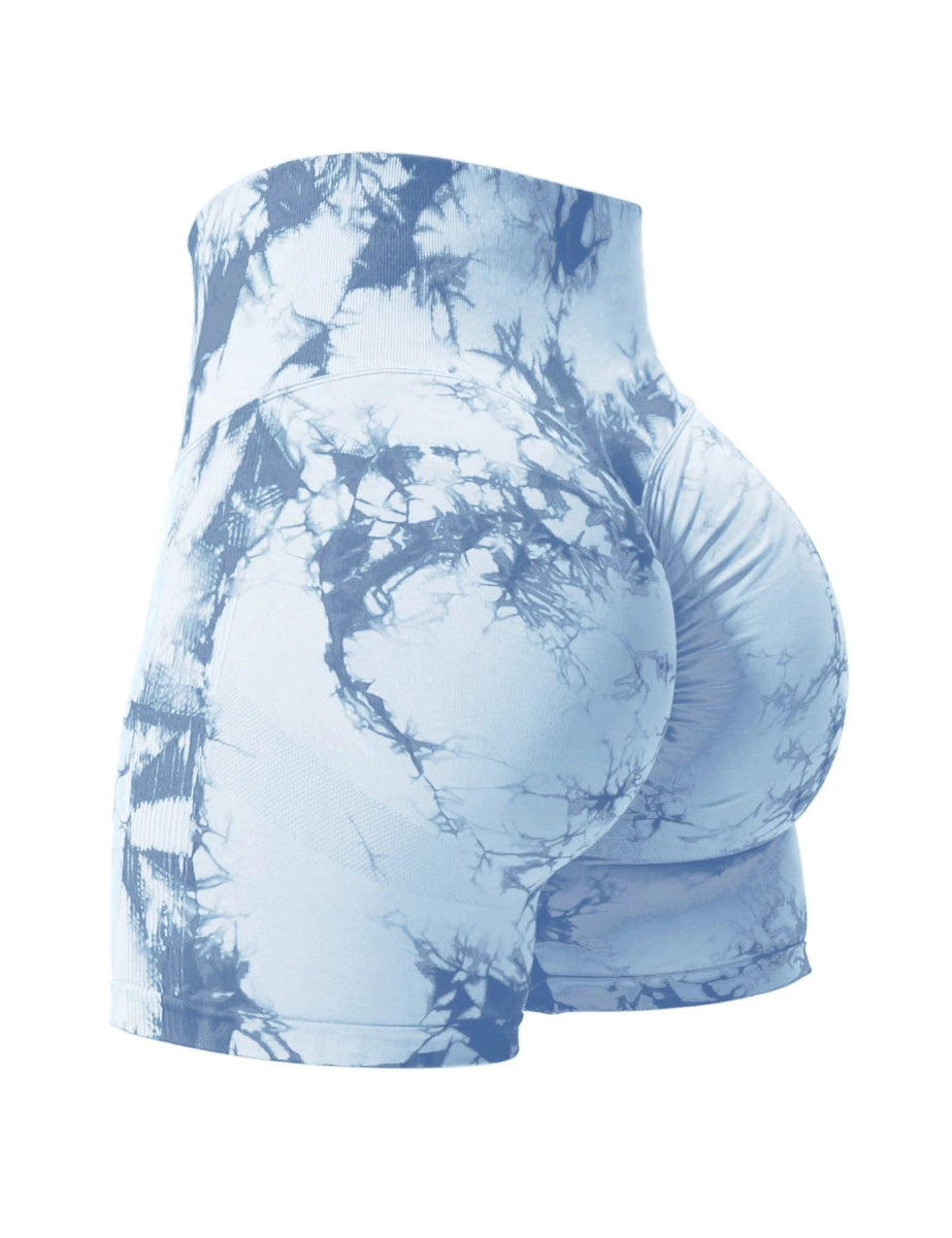 2024 Summer New 12 Color Sexy Tie Dye Shorts Woman Fitness Seamless Butt Lifting Shorts One Pieces Activewear Running Outdoors - SHOWLU FASHION STORE