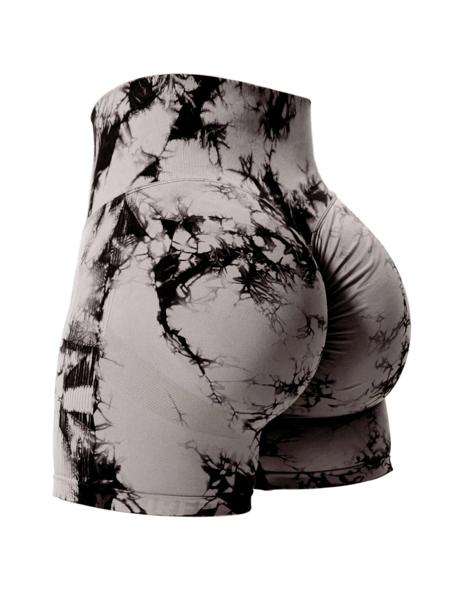 2024 Summer New 12 Color Sexy Tie Dye Shorts Woman Fitness Seamless Butt Lifting Shorts One Pieces Activewear Running Outdoors - SHOWLU FASHION STORE
