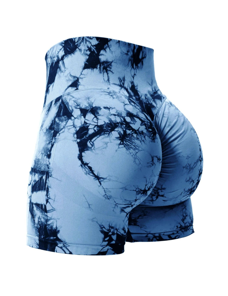 2024 Summer New 12 Color Sexy Tie Dye Shorts Woman Fitness Seamless Butt Lifting Shorts One Pieces Activewear Running Outdoors - SHOWLU FASHION STORE