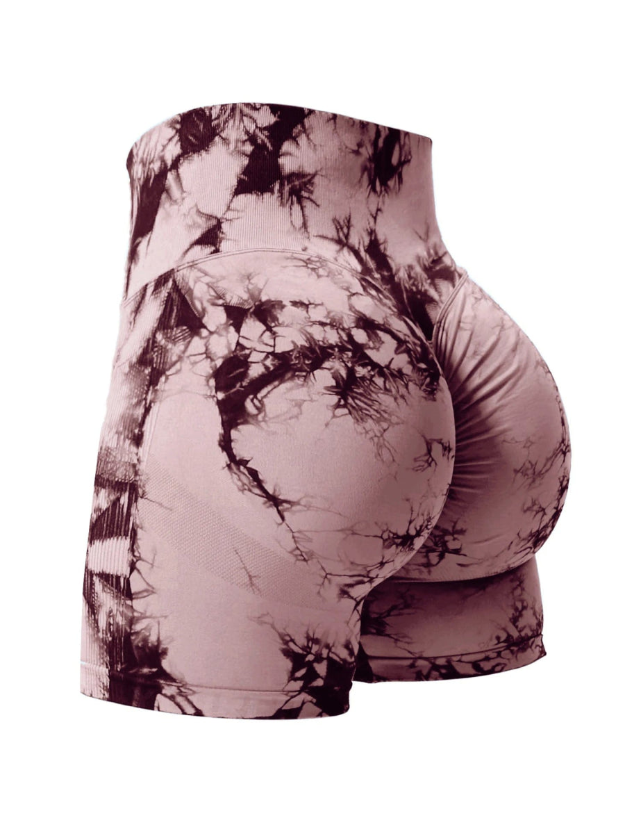 2024 Summer New 12 Color Sexy Tie Dye Shorts Woman Fitness Seamless Butt Lifting Shorts One Pieces Activewear Running Outdoors - SHOWLU FASHION STORE