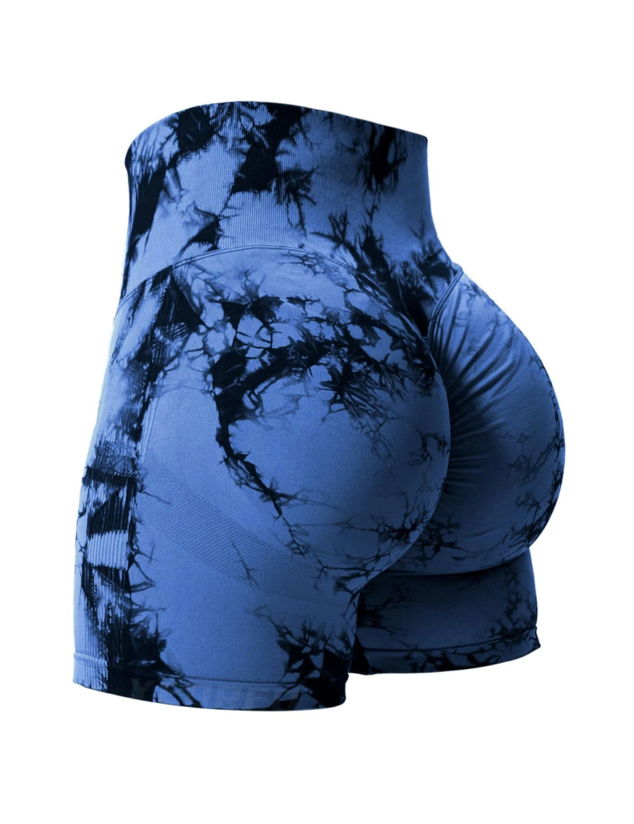 2024 Summer New 12 Color Sexy Tie Dye Shorts Woman Fitness Seamless Butt Lifting Shorts One Pieces Activewear Running Outdoors - SHOWLU FASHION STORE