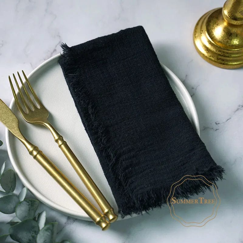 20PCS Napkins 41x41CM Cotton Cloth Gauze Retro Burr Rustic Kitchen Tea Towel Wedding Party Dinner Christmas Napkin Table Decor - SHOWLU FASHION STORE