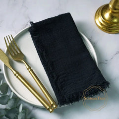 20PCS Napkins 41x41CM Cotton Cloth Gauze Retro Burr Rustic Kitchen Tea Towel Wedding Party Dinner Christmas Napkin Table Decor - SHOWLU FASHION STORE