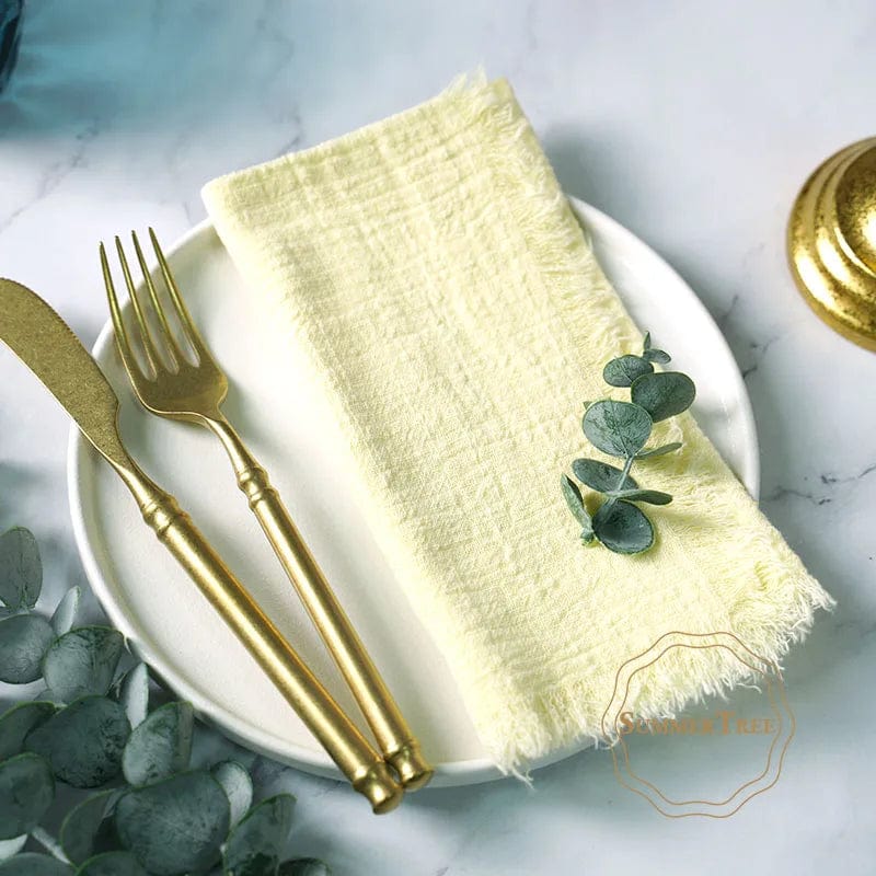 20PCS Napkins 41x41CM Cotton Cloth Gauze Retro Burr Rustic Kitchen Tea Towel Wedding Party Dinner Christmas Napkin Table Decor - SHOWLU FASHION STORE