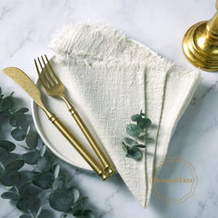 20PCS Napkins 41x41CM Cotton Cloth Gauze Retro Burr Rustic Kitchen Tea Towel Wedding Party Dinner Christmas Napkin Table Decor - SHOWLU FASHION STORE