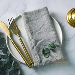 20PCS Napkins 41x41CM Cotton Cloth Gauze Retro Burr Rustic Kitchen Tea Towel Wedding Party Dinner Christmas Napkin Table Decor - SHOWLU FASHION STORE