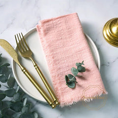 20PCS Napkins 41x41CM Cotton Cloth Gauze Retro Burr Rustic Kitchen Tea Towel Wedding Party Dinner Christmas Napkin Table Decor - SHOWLU FASHION STORE