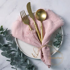 20PCS Napkins 41x41CM Cotton Cloth Gauze Retro Burr Rustic Kitchen Tea Towel Wedding Party Dinner Christmas Napkin Table Decor - SHOWLU FASHION STORE