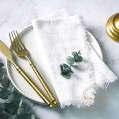 20PCS Napkins 41x41CM Cotton Cloth Gauze Retro Burr Rustic Kitchen Tea Towel Wedding Party Dinner Christmas Napkin Table Decor - SHOWLU FASHION STORE