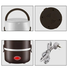 220V 110V Stainless Steel Mini Rice Cooker Heater portable Home Workplace Electric Heated Lunch Box Large Food Warmer Container - SHOWLU FASHION STORE