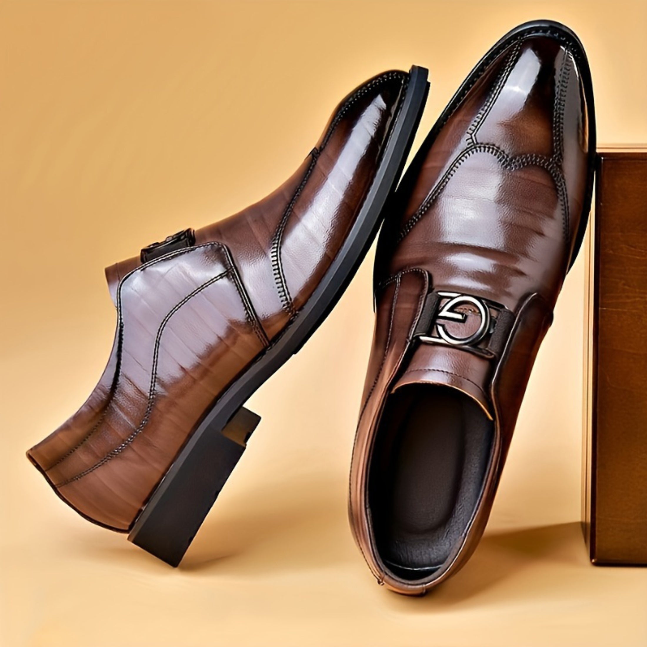 Patent Leather Oxford Loafers - Men's High Gloss Casual Lace Up Business Trendy Dress Shoes SHOWLU FASHION STORE