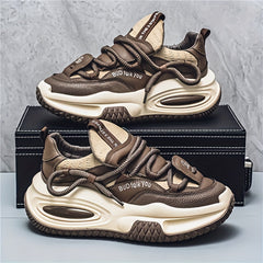 Men'S Shoes New Spring 2025 Collection Thick-soled Anti-slip Wear-resistant Casual And Trendy Shoes Men'S Stylish Versatile And Shock-absorbing Dad Shoes