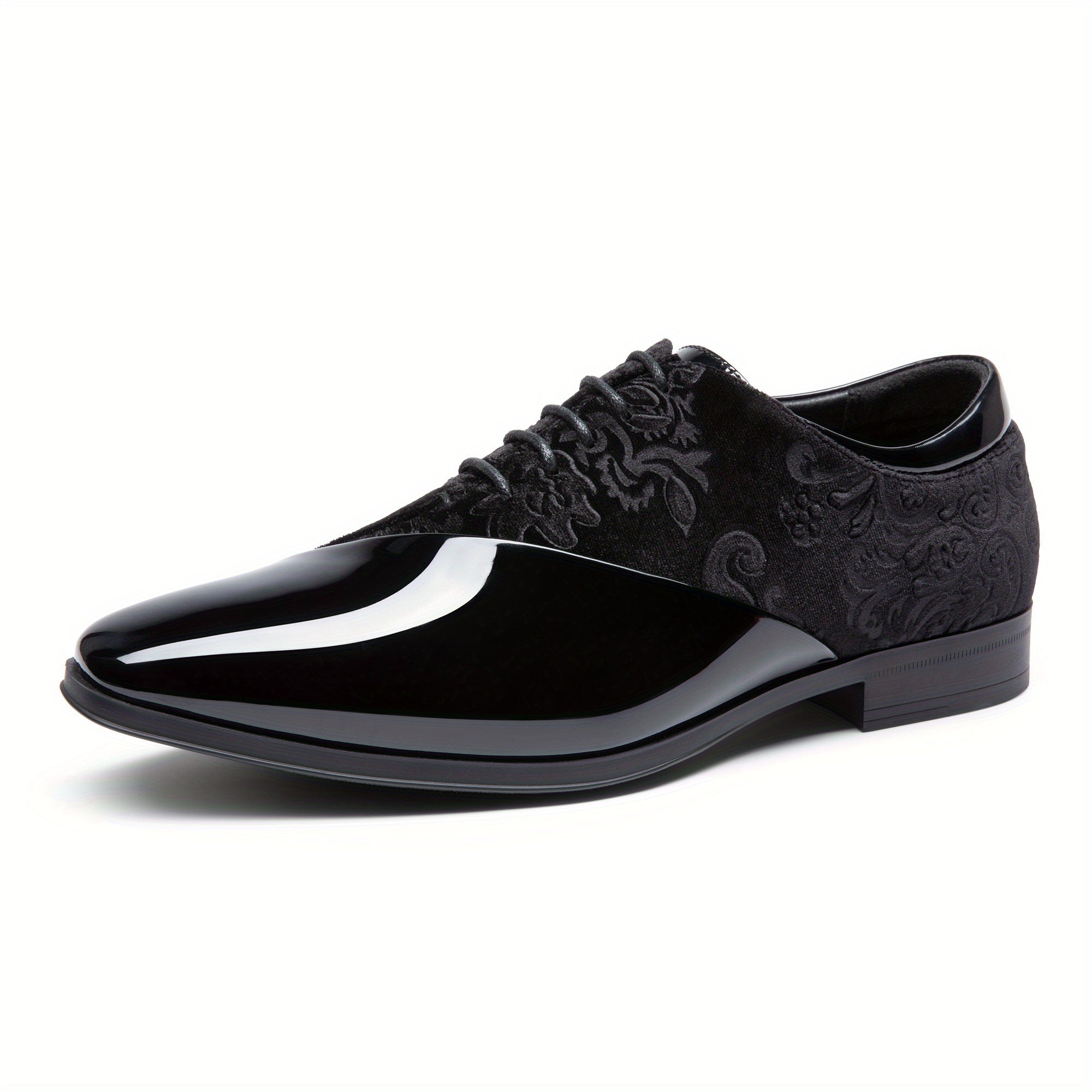 Bruno Marc Classic Glossy Velvet Men's Dress Shoes - Formal Oxford Lace-up Caden SHOWLU FASHION STORE