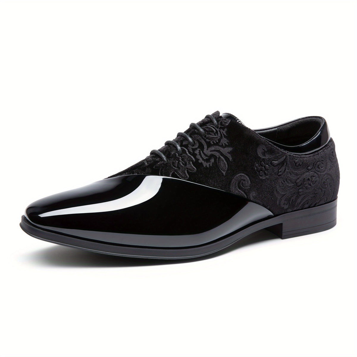 Bruno Marc Classic Glossy Velvet Men's Dress Shoes - Formal Oxford Lace-up Caden SHOWLU FASHION STORE