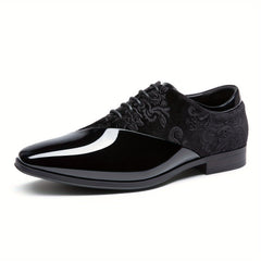 Bruno Marc Classic Glossy Velvet Men's Dress Shoes - Formal Oxford Lace-up Caden SHOWLU FASHION STORE