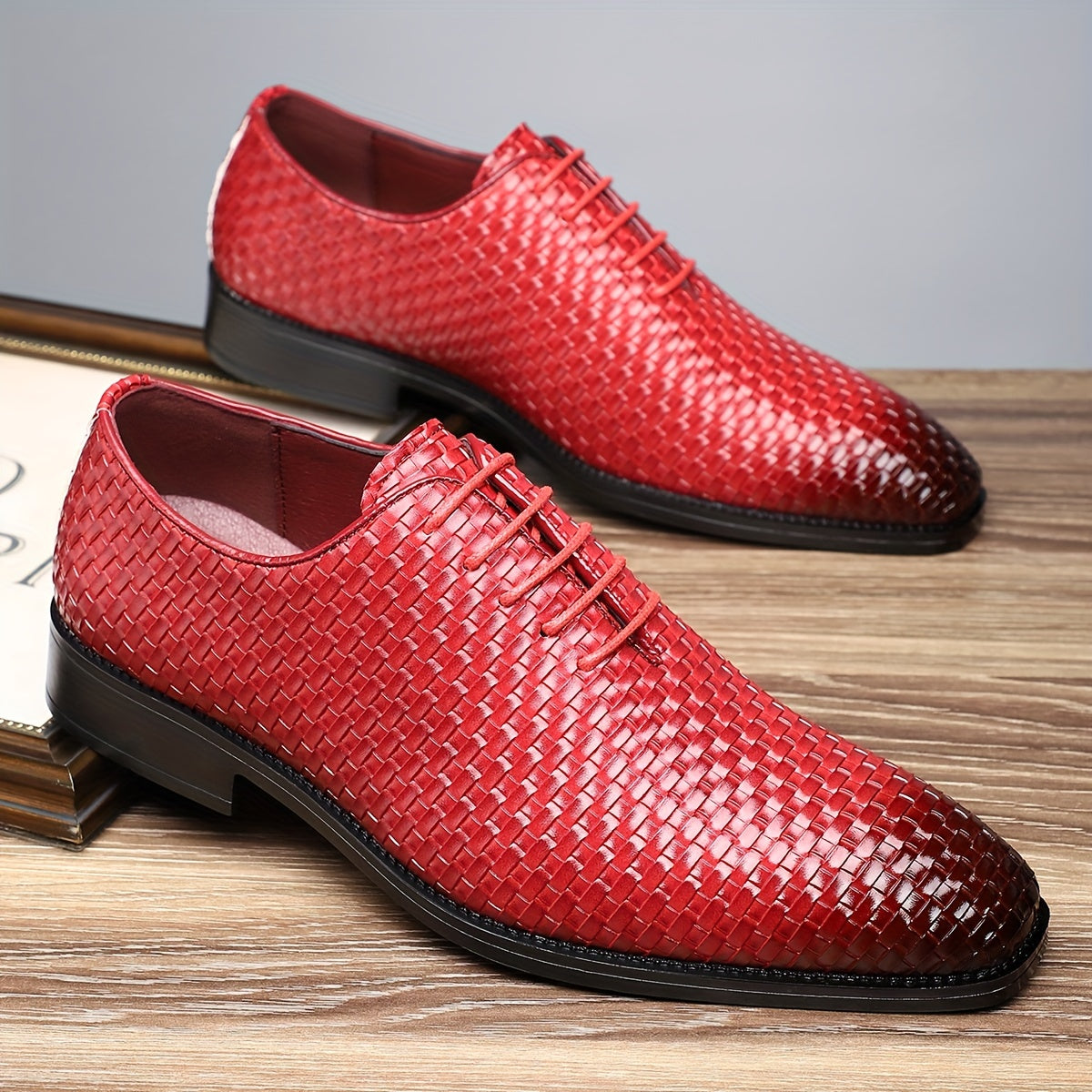 [Non Slip Rubber Sole Shoes] Plus Size Men's Whole-Cut Oxford Shoes, Comfy Non Slip Lace Up Casual Rubber Sole Formal Shoes, Men's Shoes For Banquet, Office, Business Occasion SHOWLU FASHION STORE