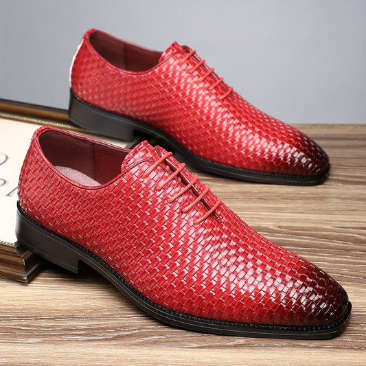 [Non Slip Rubber Sole Shoes] Plus Size Men's Whole-Cut Oxford Shoes, Comfy Non Slip Lace Up Casual Rubber Sole Formal Shoes, Men's Shoes For Banquet, Office, Business Occasion SHOWLU FASHION STORE