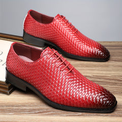 [Non Slip Rubber Sole Shoes] Plus Size Men's Whole-Cut Oxford Shoes, Comfy Non Slip Lace Up Casual Rubber Sole Formal Shoes, Men's Shoes For Banquet, Office, Business Occasion SHOWLU FASHION STORE