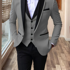 Men's 3pcs Suit Shawl Lapel Formal Wedding Party Events Vintage Western Suit Casual Business Workwear Suit 34S 36S 38S 40R 42R 11.62gal 12.15gal