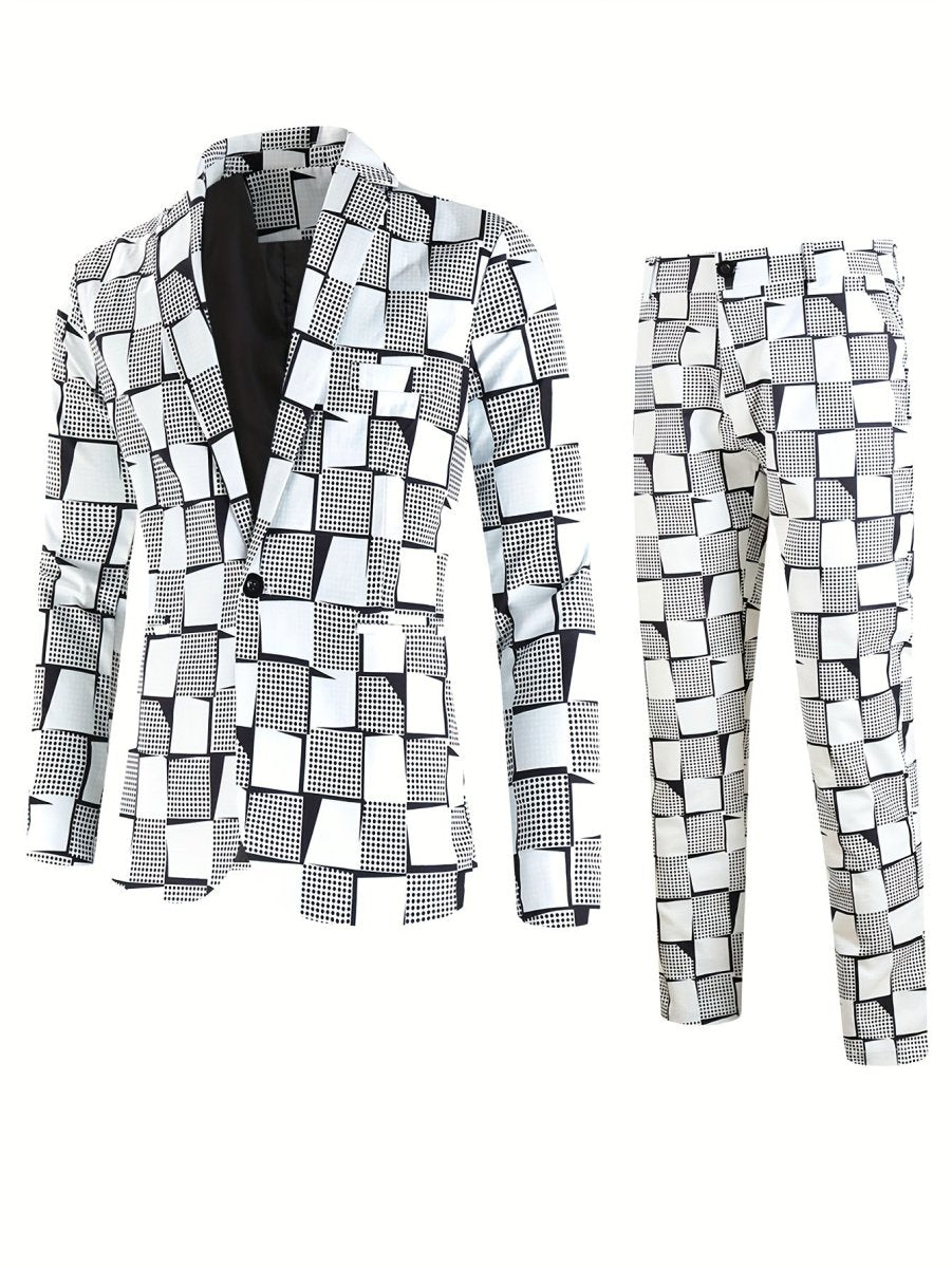 [2pcs Fashion Digital Suit] 2pcs Set of Fashion Casual Suit with Digital Print Suit and Trousers - SHOWLU FASHION STORE
