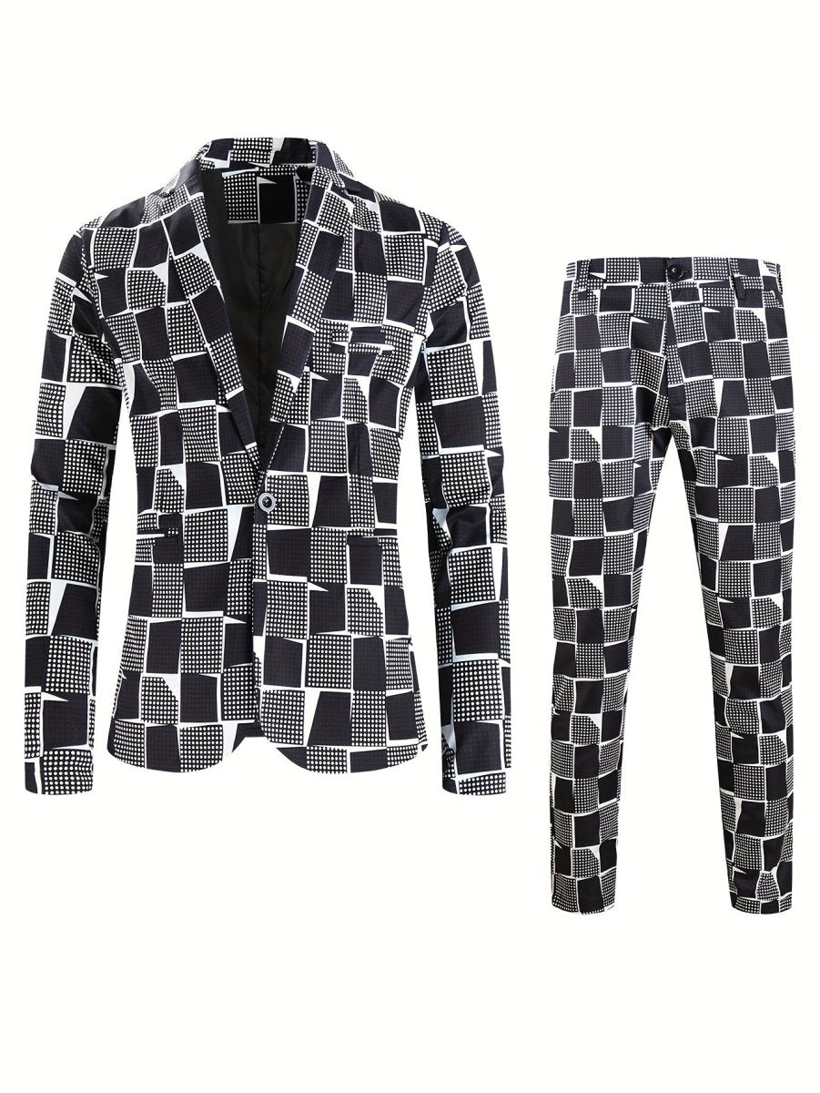 [2pcs Fashion Digital Suit] 2pcs Set of Fashion Casual Suit with Digital Print Suit and Trousers - SHOWLU FASHION STORE