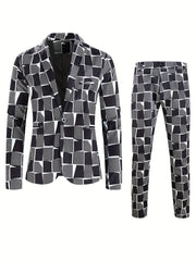 [2pcs Fashion Digital Suit] 2pcs Set of Fashion Casual Suit with Digital Print Suit and Trousers - SHOWLU FASHION STORE