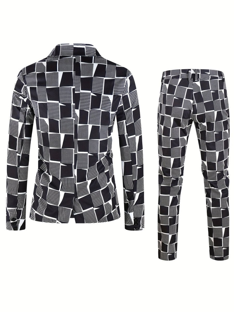 [2pcs Fashion Digital Suit] 2pcs Set of Fashion Casual Suit with Digital Print Suit and Trousers - SHOWLU FASHION STORE