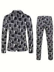 [2pcs Fashion Digital Suit] 2pcs Set of Fashion Casual Suit with Digital Print Suit and Trousers - SHOWLU FASHION STORE