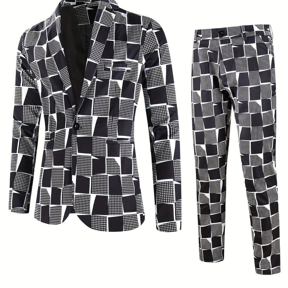 [2pcs Fashion Digital Suit] 2pcs Set of Fashion Casual Suit with Digital Print Suit and Trousers - SHOWLU FASHION STORE