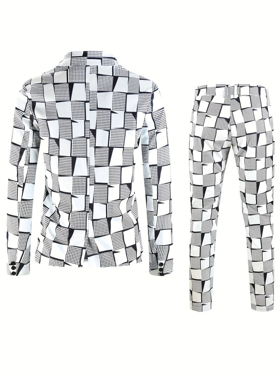 [2pcs Fashion Digital Suit] 2pcs Set of Fashion Casual Suit with Digital Print Suit and Trousers - SHOWLU FASHION STORE