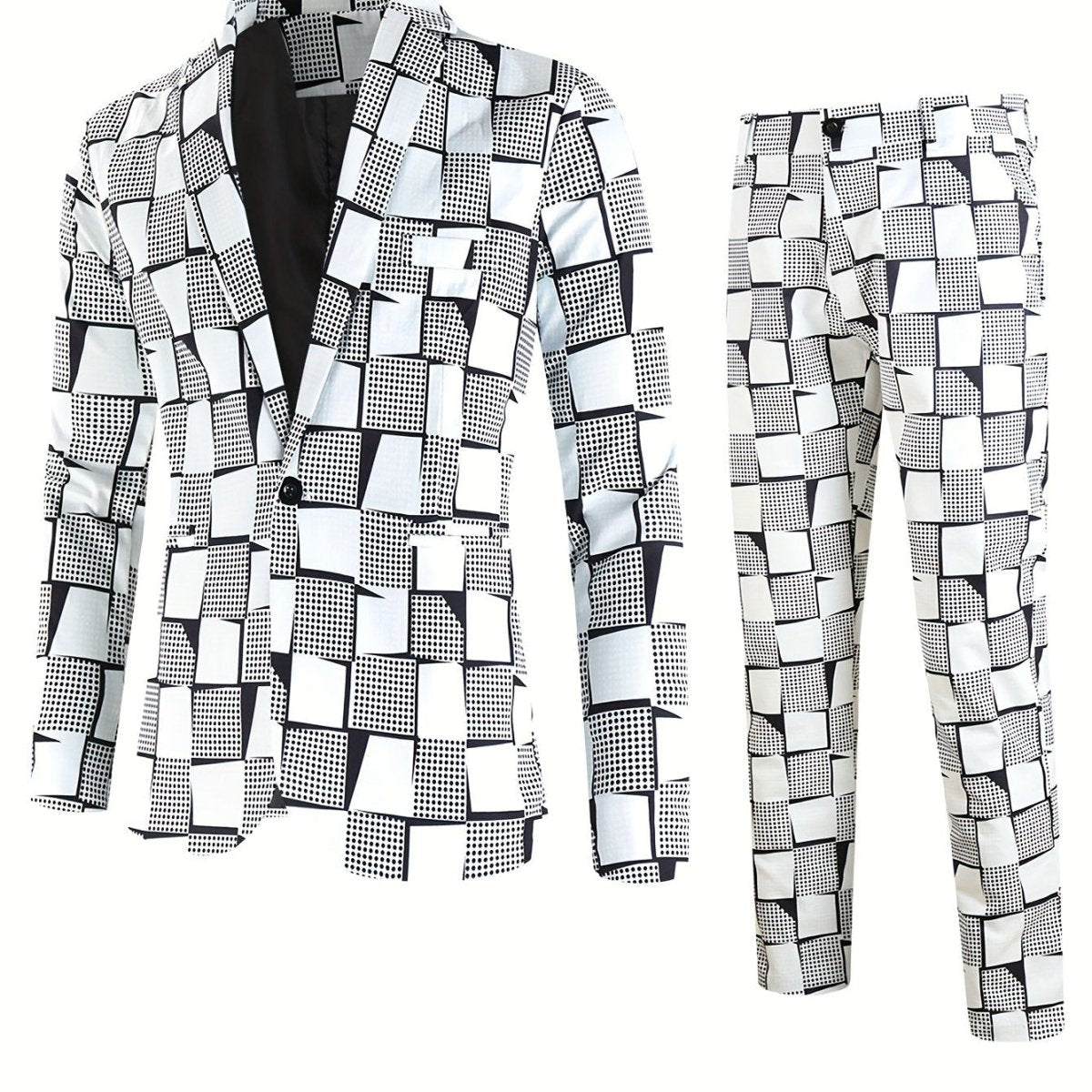[2pcs Fashion Digital Suit] 2pcs Set of Fashion Casual Suit with Digital Print Suit and Trousers - SHOWLU FASHION STORE