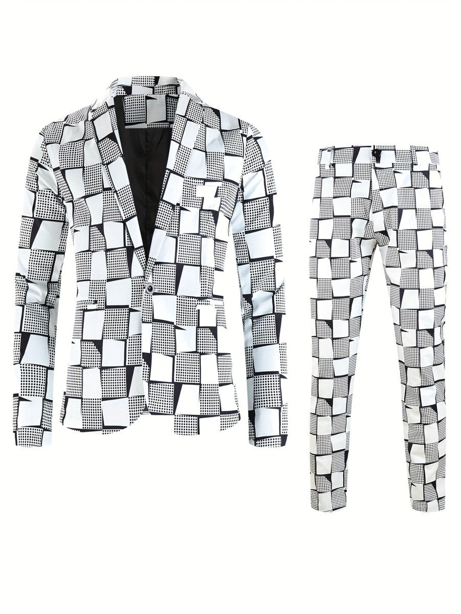 [2pcs Fashion Digital Suit] 2pcs Set of Fashion Casual Suit with Digital Print Suit and Trousers - SHOWLU FASHION STORE