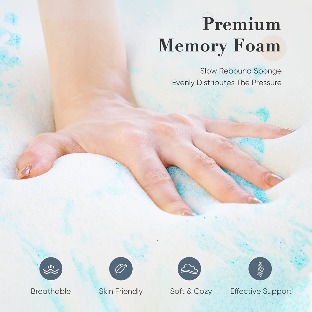 3 - Inch Gel - Infused Memory Foam Mattress Topper – CertiPUR - US Certified, Cooling Comfort, Enhanced Sleep Support – Upgraded Bedding Accessory - SHOWLU FASHION STORE