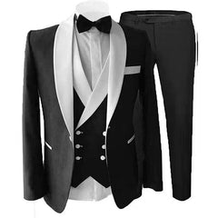 3 Piece Suits for Men Slim Fit Groom Wedding Tuxedos Shawl Lapel Jacket Business Formal Party Blazer Vest Pants Costume Homme - SHOWLU FASHION STORE