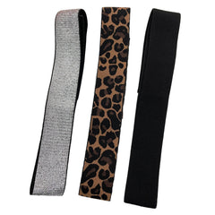 3 Pieces Wig Elastic Band Silvery Leopard Black Lace Melting Band for Laying Edges Down Meling Lace Wig Band Adjustable Band - SHOWLU FASHION STORE