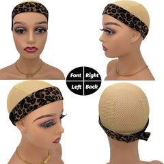 3 Pieces Wig Elastic Band Silvery Leopard Black Lace Melting Band for Laying Edges Down Meling Lace Wig Band Adjustable Band - SHOWLU FASHION STORE